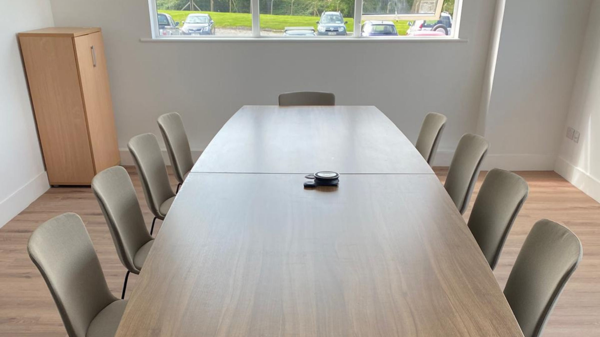 Modern Meeting Room Fit-Out with Hardwood Flooring, Furniture and Lighting