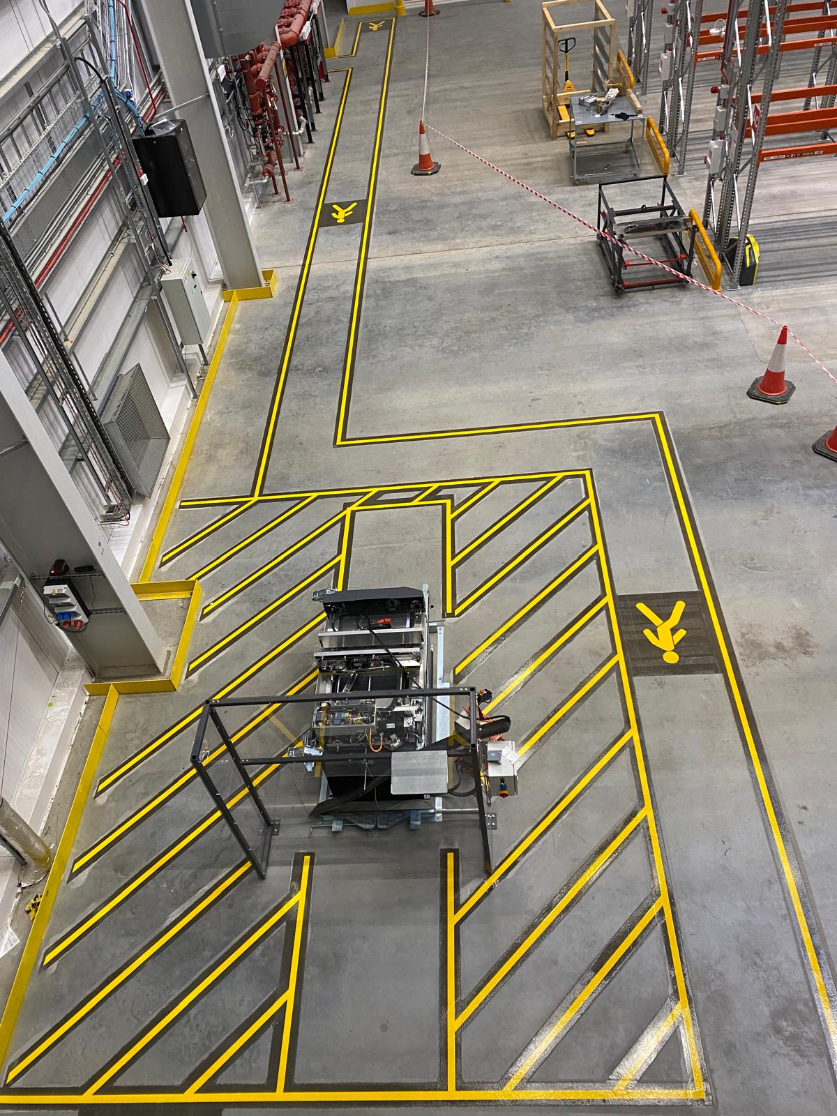 Yellow Hatch Markings and Pedestrian Walkway Installed